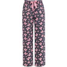 Premium Bambu Kelebek Desenli Kadın Pijama Altı Rahat Kalıp