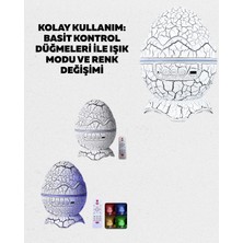 Sepetink Dinozor Yumurtası Galaksi Projektör Gece Lambası 4'ü 1 Arada – Bluetooth Hoparlörlü