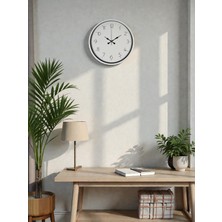 Akıllı Durak 36 cm Beyaz Dekoratif Duvar Saati