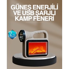 Flamex Solar Cob Alev Efektli Lamba – Güneş Enerjili Suya Dayanıklı Taşınabilir