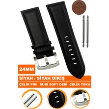 24 mm Fossil-Welder-Casio-Seiko-Omega-Armani Saat Uyumlu Deri Saat Kordonu Kayışı AL11SOFT24 mm