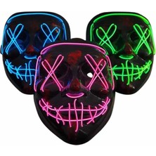 Sepetink Işıklı LED Maske Parti Eğlence Maskesi Hallowen Neon Maske