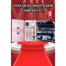 Sepetink Aksesuar Hediyeli Akıllı Saat ve Dijital Göstergeli Powerbankli Bluetooth Kulaklık