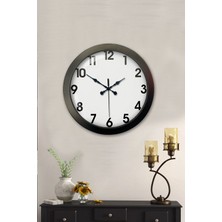 Akıllı Durak 36 cm Siyah Metal Standart Duvar Saati