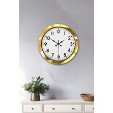 Akıllı Durak 36 cm Gold Metal Standart Duvar Saati