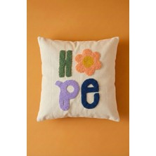 Maharat Hope Yazılı Desenli Punch Kırlent Yastık Kılıfı