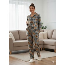 Boston Ekose Ayıcık Desenli Pijama Takımı
