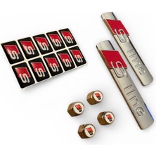 Audi S Line Metal 2 Adet 3D Amblem- 10 Adet Audi S Damla Stıcker -4 Adet Metal Sibop Kapak