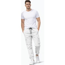 SINWEAR Erkek Kargo Cep Yazlık Yandan Cepli Beli Lastikli Relax Fit Rahat Kesim Paçası Lastikli Pantolon