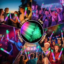 Flamex LED Işıklı 3 Modlu Kauçuk Işıklı Sünger Parti Çubuk Sopa - 46 cm (6’lı Paket)