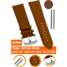 26 mm Fossil-Welder-Casio-Seiko-Omega-Armani Saat Uyumlu Deri Saat Kordonu Kayışı AL11SOFT26 mm