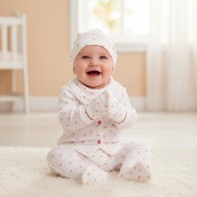 Milays %100 Pamuk Kız Bebek 5 Li Kalp Desenli Zıbın Takımı