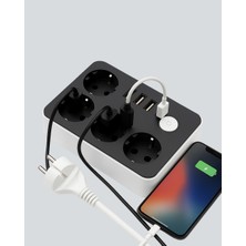 Sepetink Akım Korumalı 3 USB Portlu 4’lü Priz 4.1A Hızlı Şarj