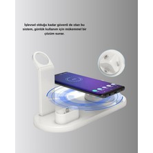 Sepetink Apple Uyumlu Kablosuz Şarj Istasyonu 4 Cihaz Destekli ve Hızlı Şarjlı