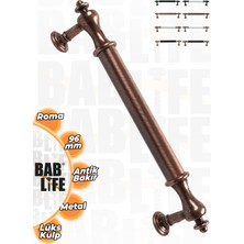 Bablife Roma 96MM Antik Bakır Lüks Modern Çekmece Dolap Vestiyer Mobilya Kulpları