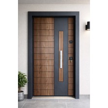 Modern Çelik Kapı 105X205 – 90–105 cm Genişlik / 200–210 cm Yükseklik Uyumlu – Ahşap Desen