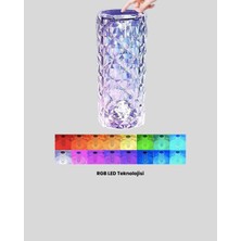 Sepetink Kristal Tasarımlı Rgb LED Gece Lambası – Kumandalı, Renk Değiştiren Dekoratif Işık