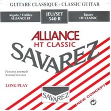 Savarez 540R Klasik Gitar Tel Seti - Alliance Ht Classic (Normal Tension) | Kf Alliance Karbon Tizler, Geleneksel Ht Classic Gümüş Baslar, Berrak ve Dengeli Akustik Rezonans Normal Tansiyon (Orta)