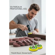 Flamex Pimli 50MM Cırt Zımpara Taban Seti 124 Parça Matkap ve Gravür Uyumlu Profesyonel Hobi Seti