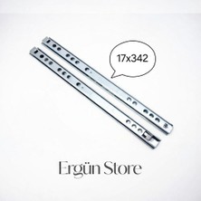 Ergün Store Montaj Anlatımlı ( Açıklamada ) Teleskopik Bilyalı Çekmece Rayı 17 x 342 mm Tek Açılım