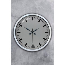 Akıllı Durak 40 cm Beyaz Metal Sade Duvar Saati