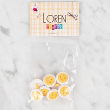 Akıllı Durak Loren Crafts 8 Li Koyu Sarı Gülen Yüz Düğme - 631