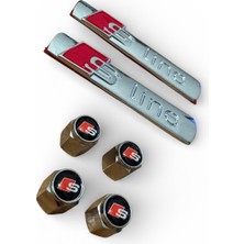 Audi S Line Metal 2 Adet 3D Amblem ve 4 Adet Sibop Kapak Takım