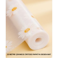 Sepetink 10 Metre Papatya Desenli Kaymaz Dolap ve Çekmece Içi Mat