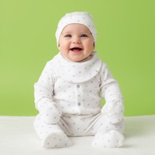 Milays %100 Pamuk Kız Bebek 5 Li Kalp Desenli Zıbın Takımı