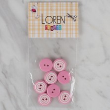 Akıllı Durak Loren Crafts 8 Li Pembe Yuvarlak Düğme - 448