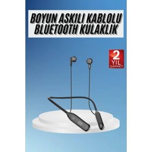 Flamex 100 Saat Kablolu Boyun Askılı Dijital Göstergeli Bluetooth Kulaklığı