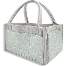 Flamex  keçe Anne Bebek Bakım Çantası 772 Yeşil Çiçek