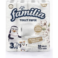 Familia Tuvalet Kağıdı 32’li | 3 Katlı | Ultra Yumuşak & Kalın | Pamuk Özlü