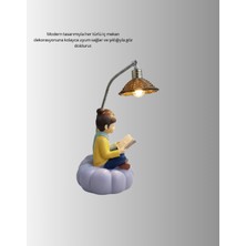 Sepetink Romantik Çift Figürlü Okuyan Çift Masa Lambası Dekoratif LED Aydınlatma