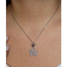 Linda Shop Gümüş Renk Yıldız Figürlü Çelik Kolye