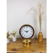 Akıllı Durak Gold Metal Retro Masa Saati 25×20 cm