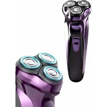 Sepetink 3 Bıçaklı Döner Başlıklı Sakal Sıfır Alma Tıraş Makinesi Profesyonel Paslanmaz Çelik