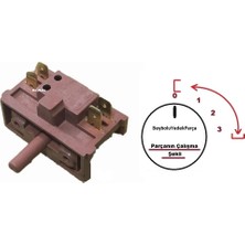 FullYedek KF-6125 Kumtel Fırın Uyumlu Şalter , 6125 Komutatör Anahtarı , 3 Konum + Off (0)
