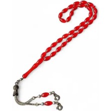 Hedea Boncuk ve Metal Püsküllü Al Kırmızı Tesbih