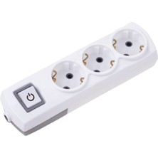 İNWATT 3'lü Anahtarlı Topraklı Klemensli 3'lü Grup Priz