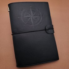 Calperia Siyah Deri Pusula Defter