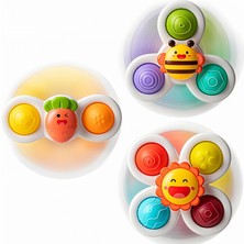 Circle Toys Vantuzlu Duyu Geliştirici Spinner Oyuncak 3’lü Set – Dönen Bebek Oyuncağı (12 Ay+)