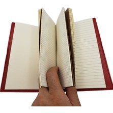 Calperia Pusula Tasarımlı Kırmızı Deri Defter