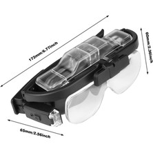 Calperia Şarjlı Gözlük Tip Büyüteç Mercek Lup Lensleriyle Taşıma Çantalı 11642DC