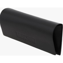 Moschino Moschıno Case Siyah Deri Manyetik Kapak Yarı Sert Güneş Gözlüğü Gözlük Kutusu Kılıfı