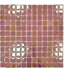 Mozaikristal Hobi ve Sanatsal Çalışmalar Için 25X25 Sedefli Lila, 31,5X31,5CM. Fileli Cam Mozaik.