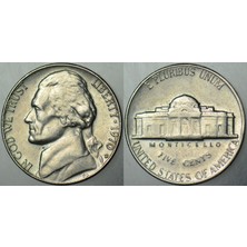 Banknoting Amerika 5 Cent 1970 D Jefferson Nıckel.