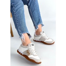 Erbilden Marje Beyaz Cilt Bağcıklı Spor Ayakkabı