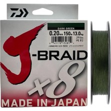 Daiwa J-Braid 8x Dark Green 150 mt 0.20 mm Ip Misina