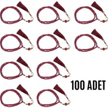 Calperia Namaz Tesbihi Vavlı 99'lu Cam Incili Ismi Azam Dua Kartı Ile Fuşya Renk Hediyelik 100 Adet